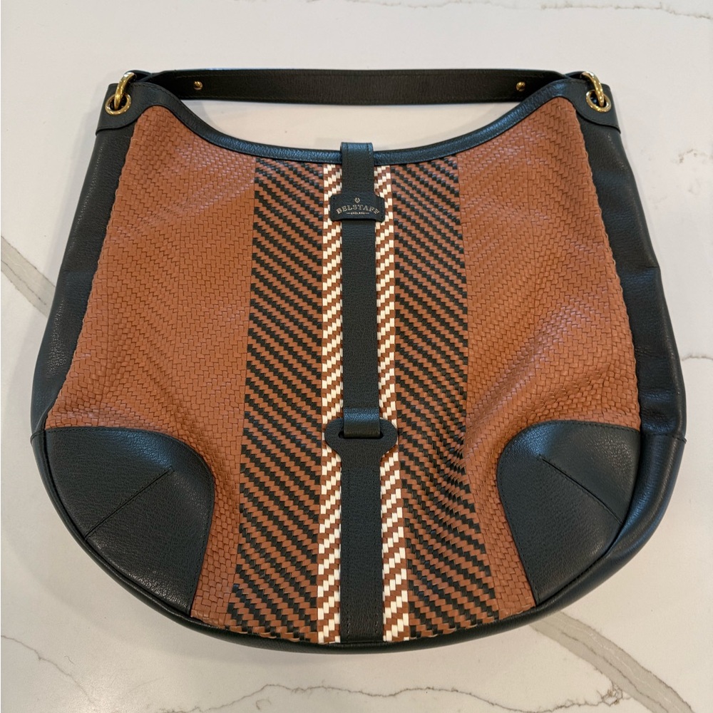 Belstaff Woven, Brown and Black Shoulder Bag Purse